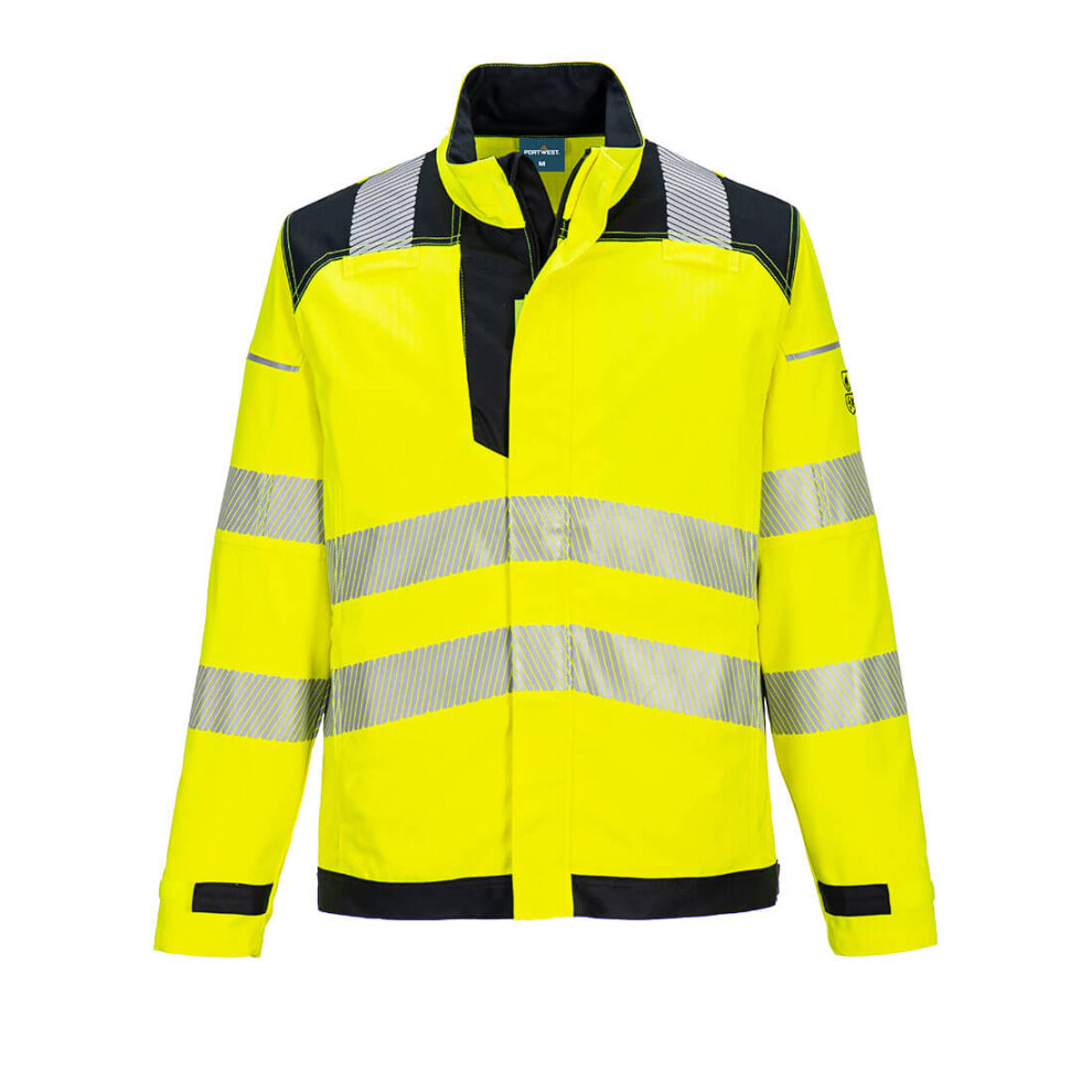 (Yellow/Black, M) Portwest PW3 FR Hi-Vis Work Jacket