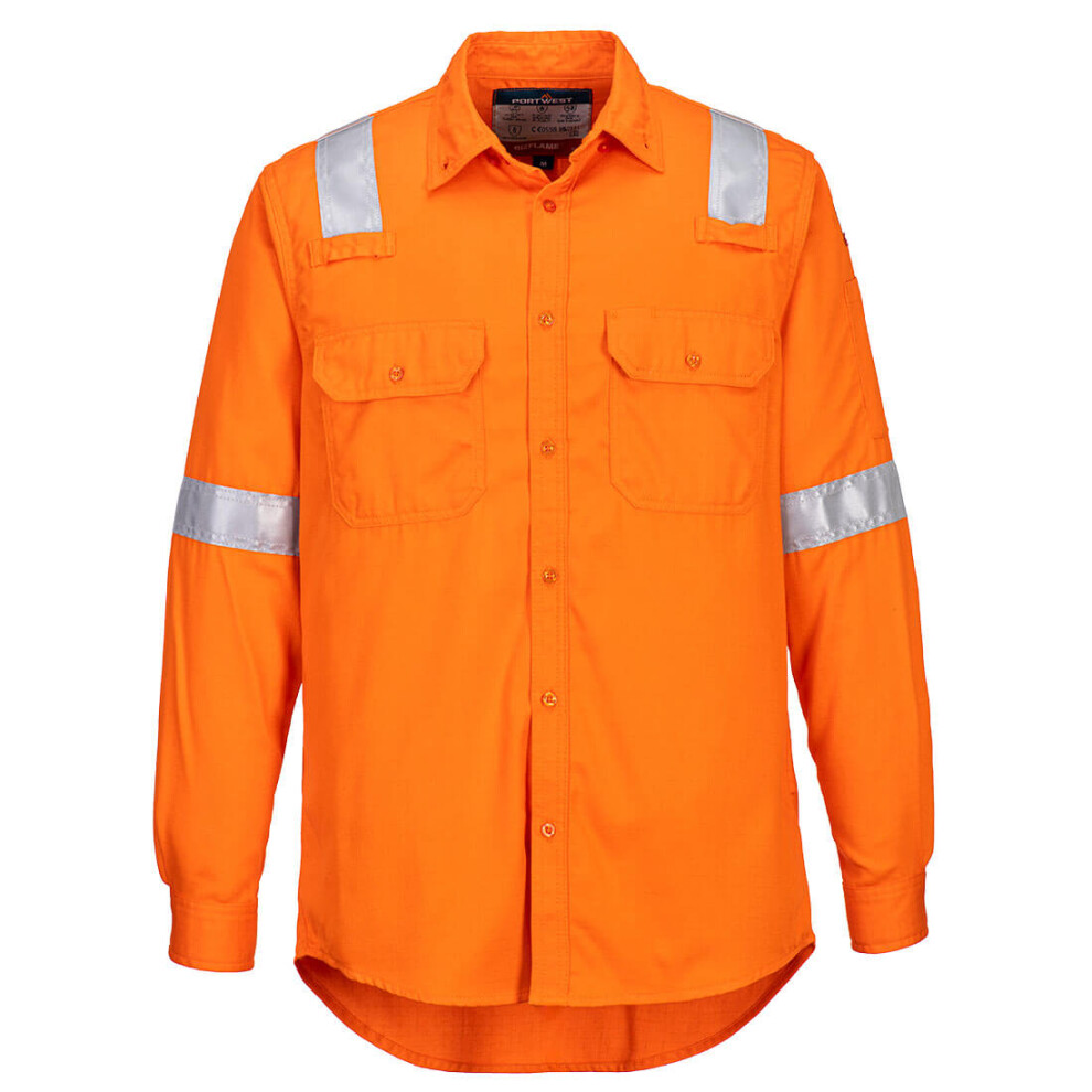 (Orange, L) Portwest FR Lightweight Anti-static Shirt