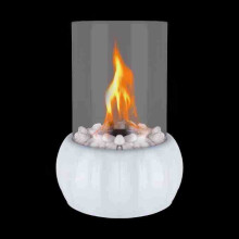(White) Desktop alcohol fireplace indoor modern metal stove black portable real fire fireplace