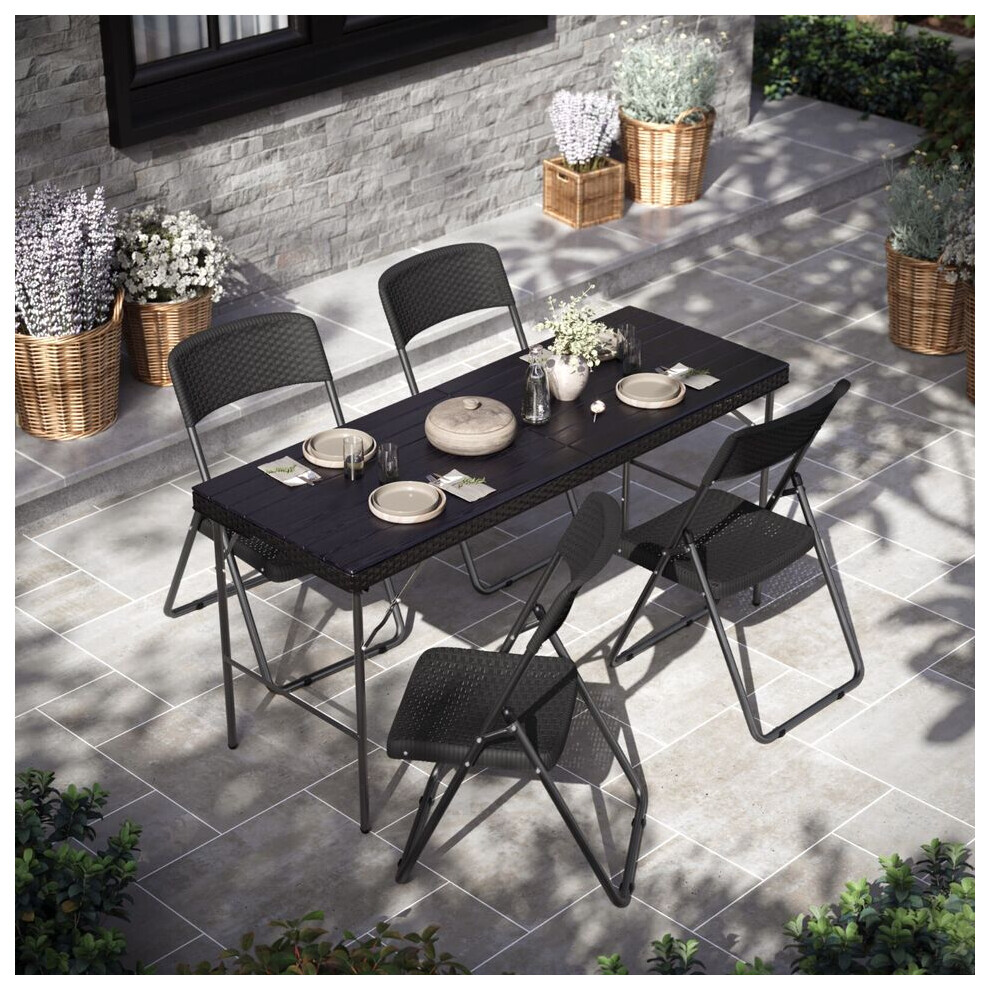Black folding table 4ft discount