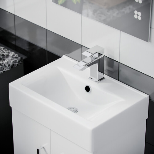 NES Home Nes Home 450mm White Basin Sink Vanity Cabinet Unit Bathroom 2