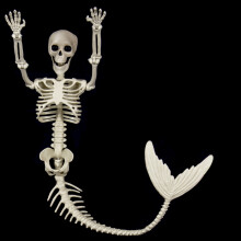 (Skeleton mermaid skeleton) Halloween skeleton mermaid skeleton scene decoration outdoor cemetery haunted house horror scene decoration