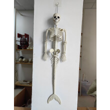 (90 mermaid skull skeleton, 90*26*10) Halloween Skeleton Skeleton 90cm Simulated Human Plastic Skeleton Decoration Haunted House Festival Scene Layout