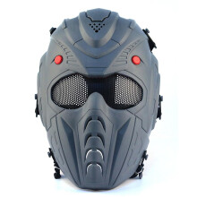 (GGW) Tactical Full Face Paintball Mask Timemen Skull Pc Lens Steel Mesh Safety Goggles Mask Military Hunting Arisoft Protective Mask