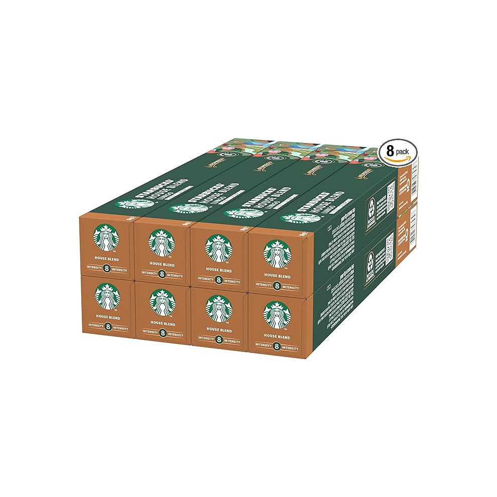 STARBUCKS House Blend by Nespresso, Medium Roast, Coffee Capsules 8 x 10 (80 Capsules)