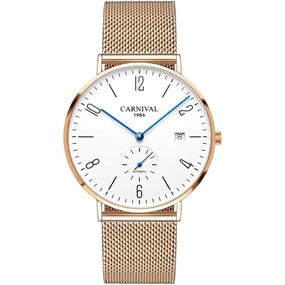 VEANXIN Men's Watch Automatic Mechanical Watch Sapphire Crystal Glass Waterproof Stainless Steel Mesh Belt Simple Watch-image-OPC-PDXF29P-NEW