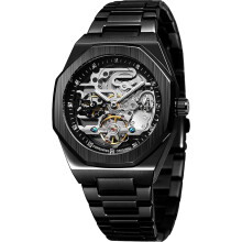 VEANXIN Men's Automatic Mechanical Watch Stainless Steel Skeleton Waterproof Male Clock Business Watches for Men