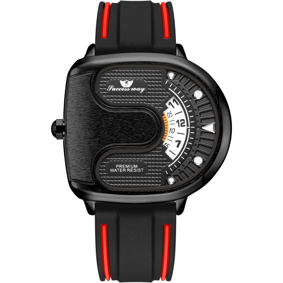 Photos - Wrist Watch VEANXIN Trend Personality Watches for Men U-Shaped Dial Novel Men's Watch No Pointer Quartz Waterproof Creative Male Wristwa