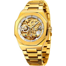 VEANXIN Men's Automatic Mechanical Watch Stainless Steel Skeleton Waterproof Male Clock Business Watches for Men