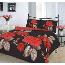 (Super King, Red) Kampala Hill Isabella Duvet Cover Set Floral Themed Bedding Set