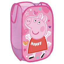 Cesto per la biancheria - PEPPA PIG - 36x36x58cm - Multicolore - Pratico - Pieghevole