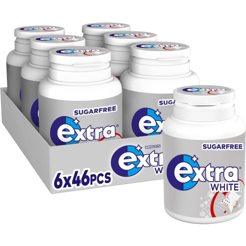Wrigley's Extra White Sugarfree Chewing Gum 6X 46 Pieces