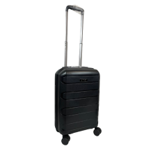 (Black, Small 20") Hampton&Stewart PP 8 Wheel Hard Shell Suitcase