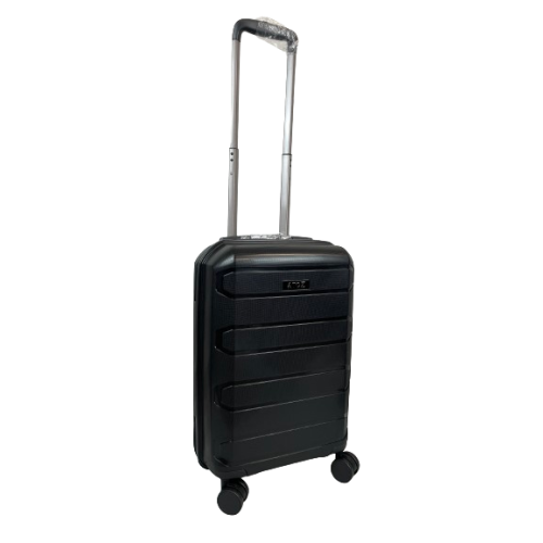 (Black, Small 20") Hampton&Stewart PP 8 Wheel Hard Shell Suitcase