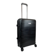 (Black, Medium 24") Hampton&Stewart PP 8 Wheel Hard Shell Suitcase