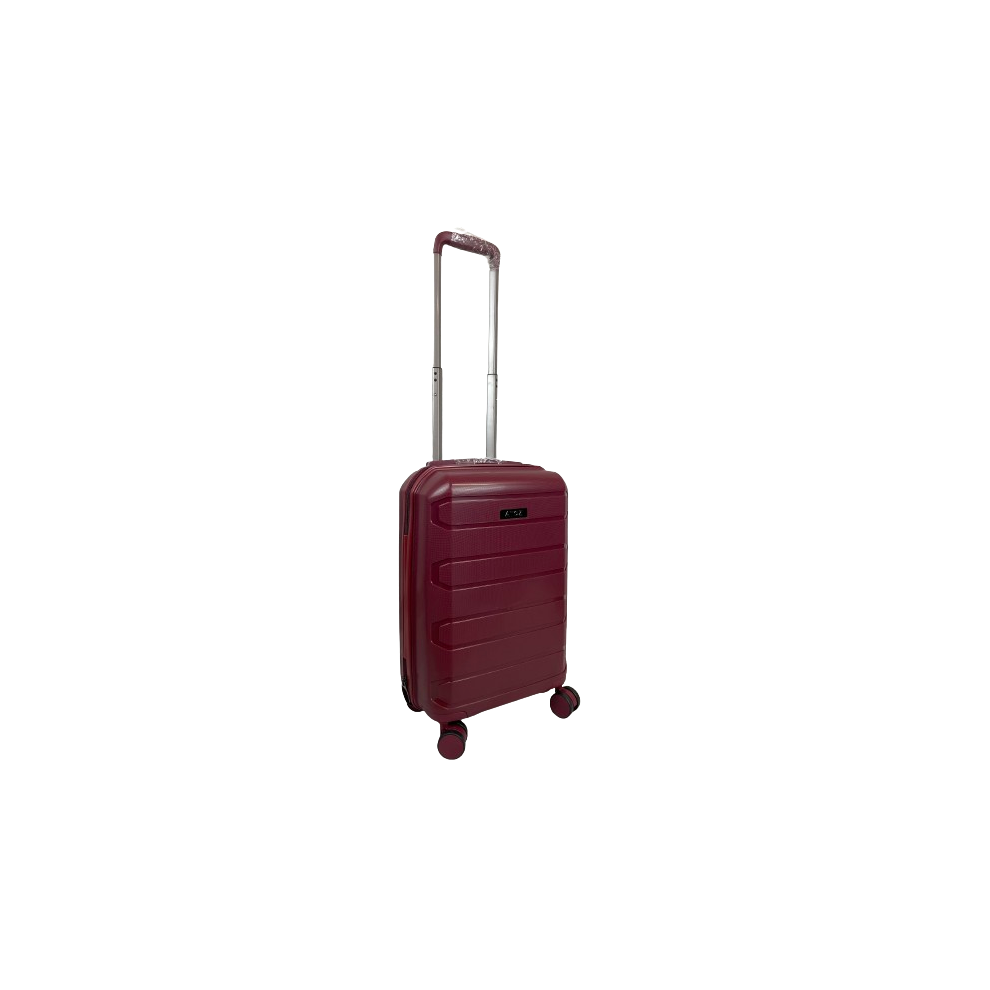 Hampton & Stewart (Burgandy, Small 20") Hampton&Stewart Pp 8 Wheel Hard Shell Suitcase Brown