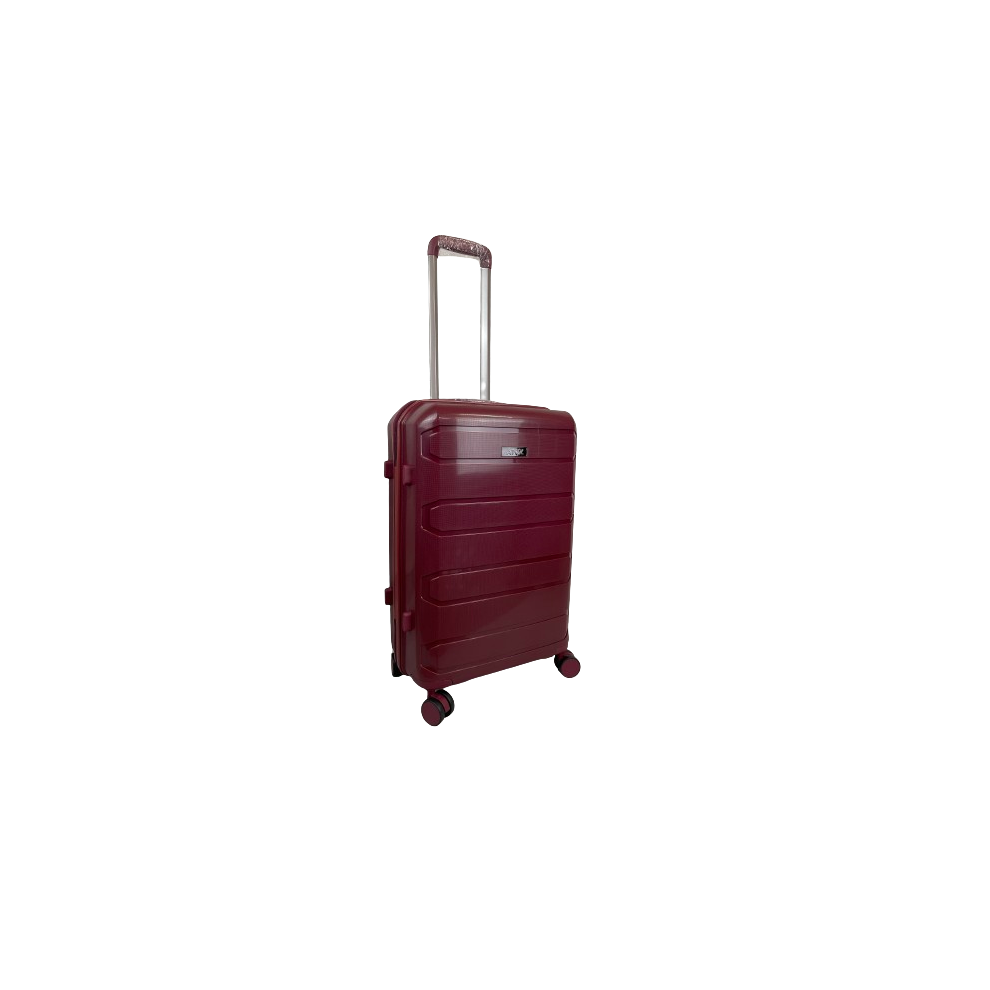 (Burgandy, Medium 24") Hampton&Stewart PP 8 Wheel Hard Shell Suitcase