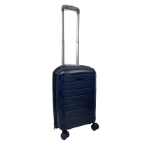 (Navy, Small 20") Hampton&Stewart PP 8 Wheel Hard Shell Suitcase