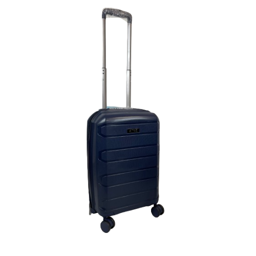 (Navy, Small 20") Hampton&Stewart PP 8 Wheel Hard Shell Suitcase