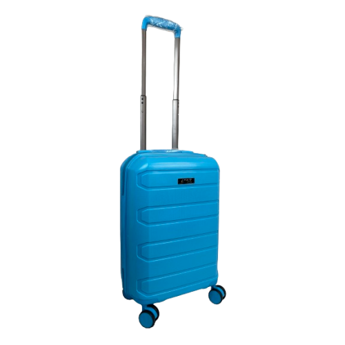 (Sky Blue, Small 20") Hampton&Stewart PP 8 Wheel Hard Shell Suitcase