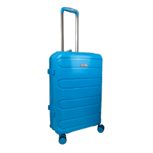 (Sky Blue, Medium 24") Hampton&Stewart PP 8 Wheel Hard Shell Suitcase