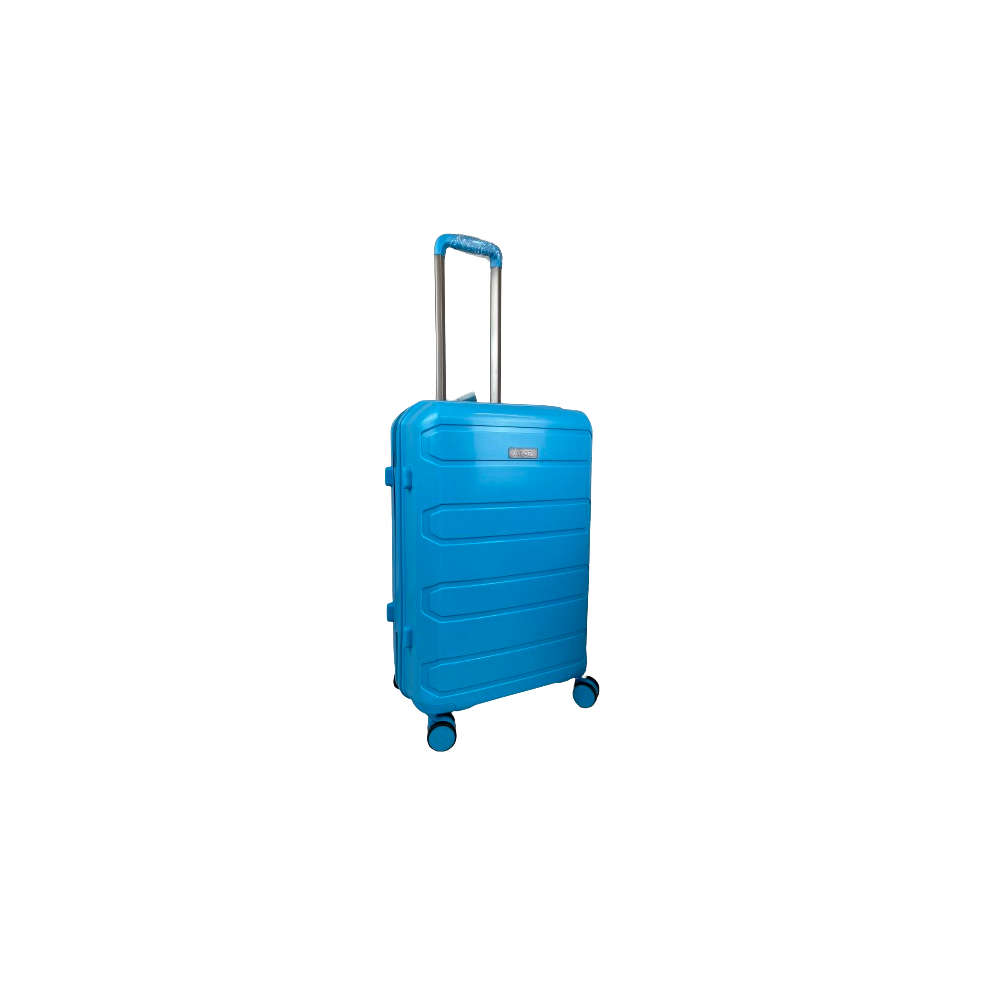 Hampton & Stewart (Sky Medium 24") Hampton&Stewart Pp 8 Wheel Hard Shell Suitcase Blue