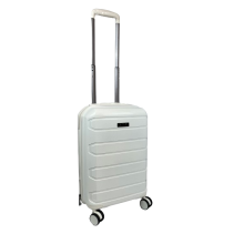 (White, Small 20") Hampton&Stewart PP 8 Wheel Hard Shell Suitcase