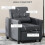 Homcom HOMCOM Pull Out Chair Bed, Sleeper Chair with Pillow, Side Pockets, Grey 3