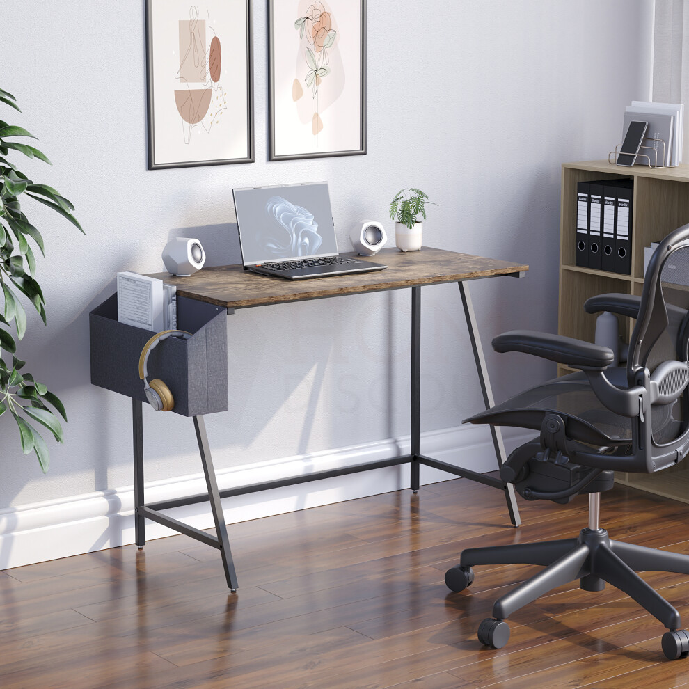 (Dark Wood) Brooklyn Home Office Small Computer Desk