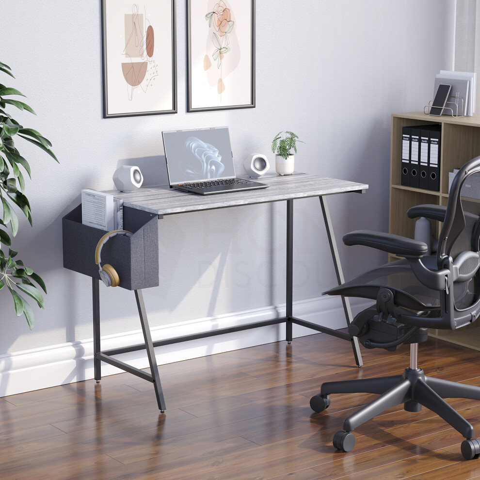 (Grey) Brooklyn Home Office Small Computer Desk