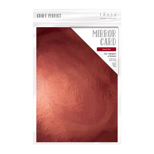 Craft Perfect - Mirror Card - High Gloss - Opera Red - A4 (5/PK) - 9447e 2