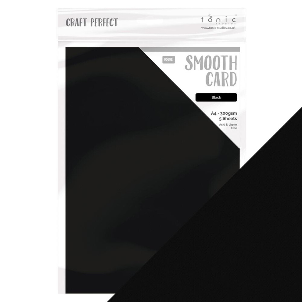 Craft-Perfect Craft Perfect - Smooth Card - 300Gsm - A4 (5/Pk) - 9569E Black