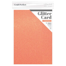 Craft Perfect - Glitter Card - Sugared Coral - A4 (5/Pk) - 9957e