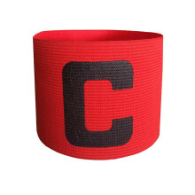 (Red) Soccer Basketball Flexible Adjustable Player Bands Fluorescent Captain Armband