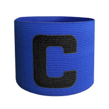 (Blue) Soccer Basketball Flexible Adjustable Player Bands Fluorescent Captain Armband