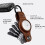 KeySmart KeySmart Air Compact Keyring Key Holder Leather Rustic Brown For Apple Airtag 2