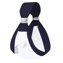 (Navy Blue Net) Adjustable Baby Sling Carrier One Shoulder Labor-saving Baby Holder Baby Mesh Half Wrapped Sling