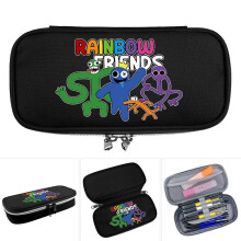 (Black) Roblox Rainbow Friends Game Print Zipper Pencil Case Kids Students Cartoon Stationery Storage Bag Pouch