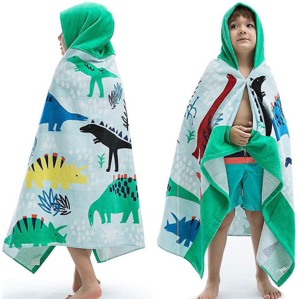 (dinosaur) Kids Hooded Towel, Beach Bath Poncho Towels, Soft Swimming Bathrobe