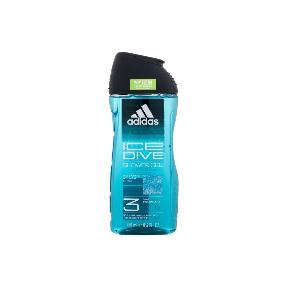 Adidas - Ice Dive Shower Gel 3-In-1 New Cleaner Formula - For Men, 250 ml