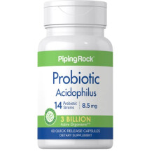 Piping Rock Probiotiska Acidophilus Kapslar för Kvinnor och Män | 3 Miljarder Levande Kulturer | 120 Piller