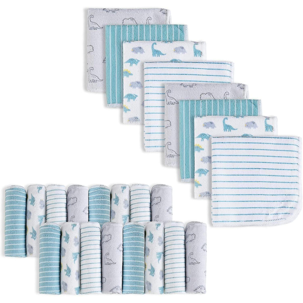 (Dinosaur) Baby Washcloths 24 Pack Newborns Reusable Wet Wipe 2323cm Soft And Absorbent