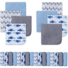 (New Whale) Baby Washcloths 24 Pack Newborns Reusable Wet Wipe 2323cm Soft And Absorbent