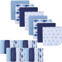 (StyleA) Baby Washcloths 24 Pack Newborns Reusable Wet Wipe 2323cm Soft And Absorbent