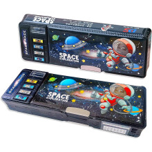 (Black) Pop Up Multifunction Pencil Case For Boys Cute Cartoon Pen Box Organizer Stationery With Sharpener Schedule Whiteboard School Supplies Best Birth