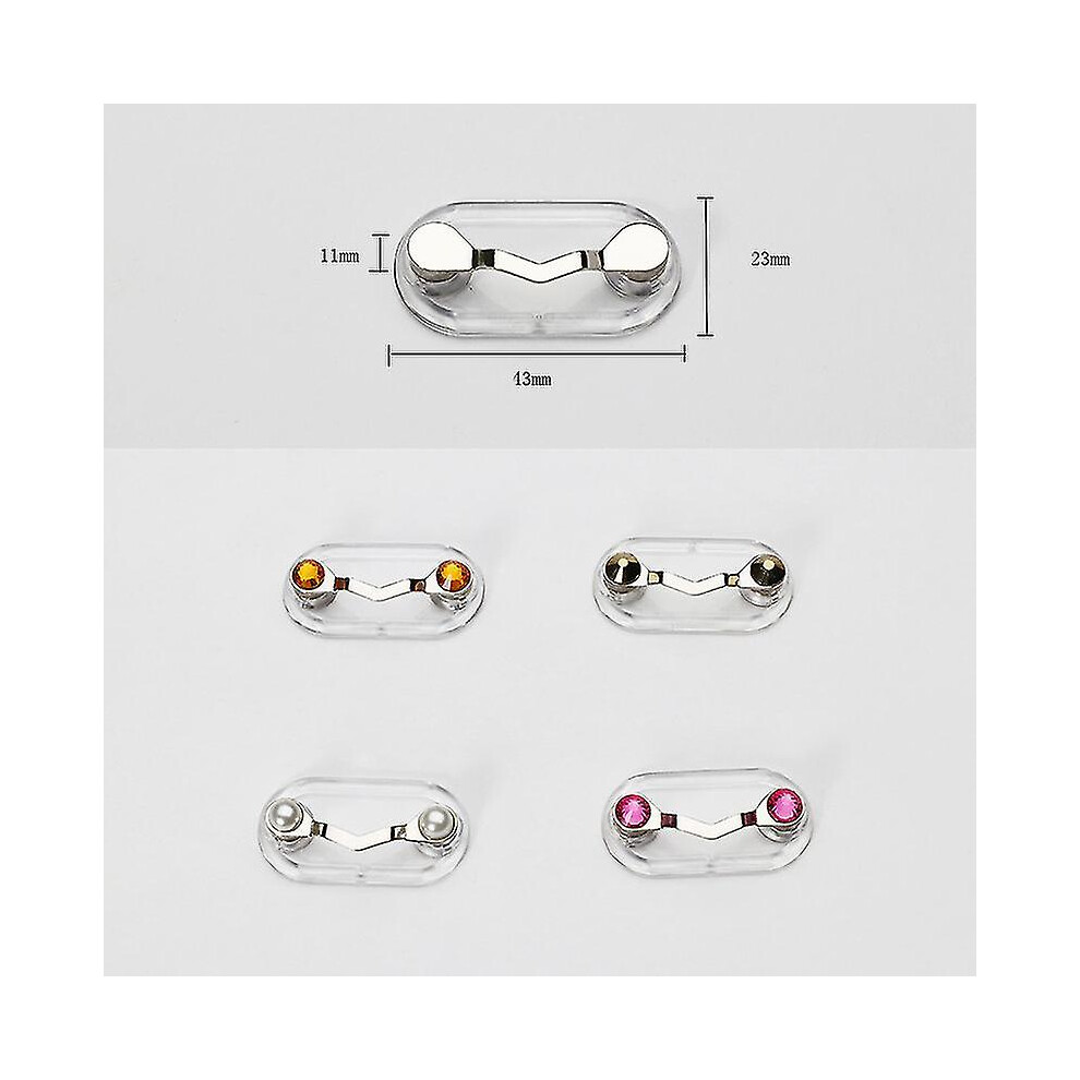 (Golden) Magnetic Eyeglass Holder Keep Glasses Safe Magnetic Eyeglass Holders Id Badge Earphone