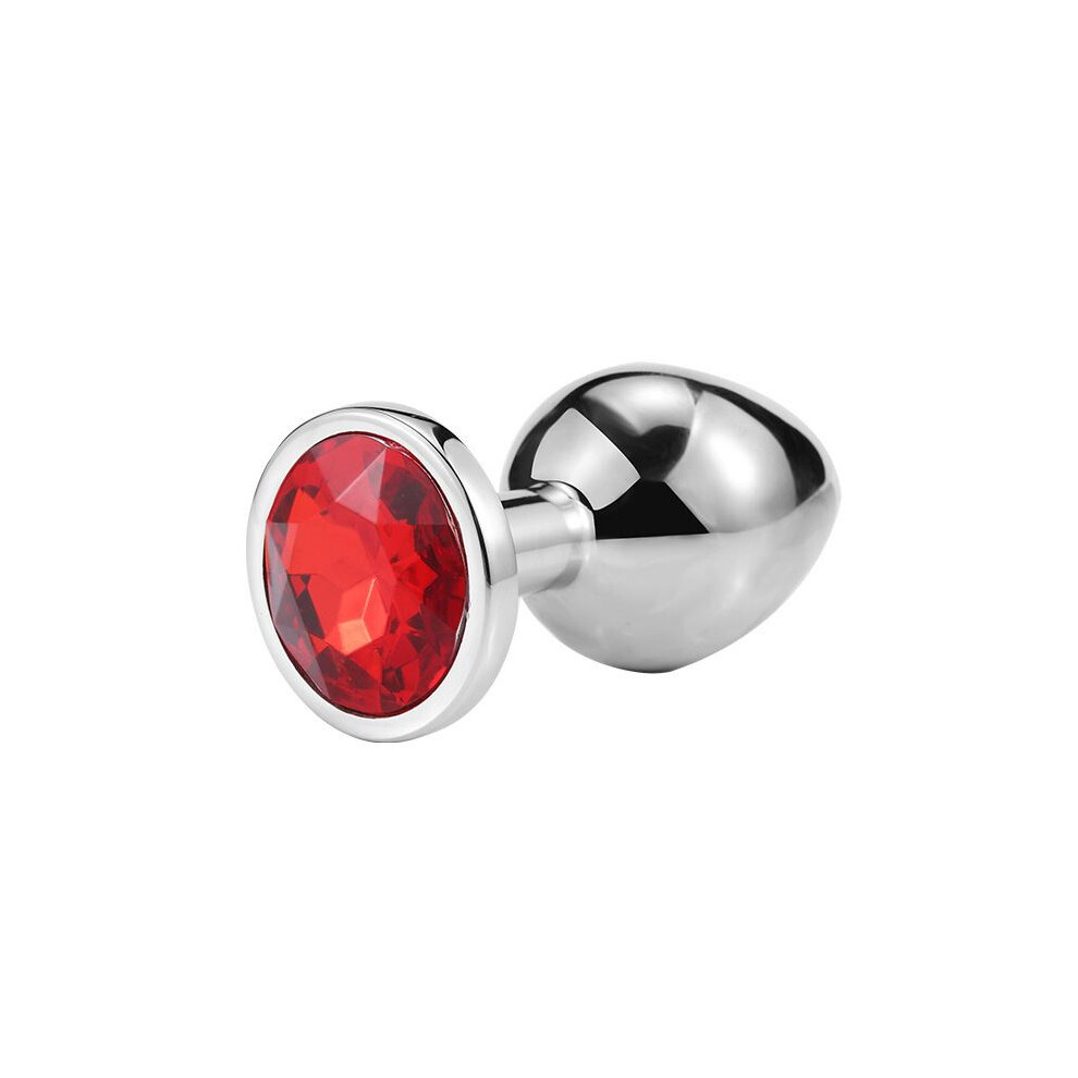 (Red) Metal Anal Toys Vibrator Women Adult Sex Butt Plug Stainles Steel Anal Plug