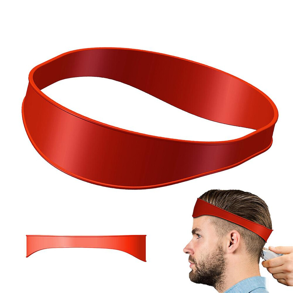 Red (Red) Curved Silicone Barber Band Neckline Shaving Template Hair Trimming Guide Barber Tool