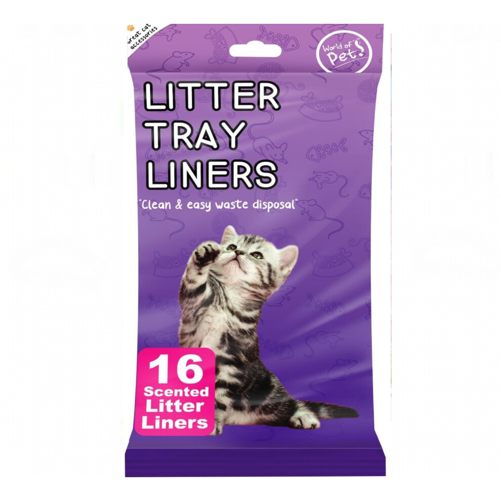 Cat Litter Tray Liners Scented LARGE 70 x 30cm Kitten Pet Waste