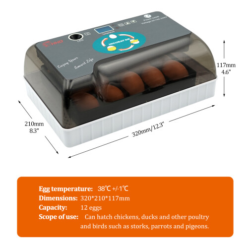 Digital 12 Egg Incubator Temperature Control Turning Chicken Hatcher Automatic 1